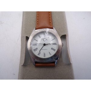 PierCarlo d'Alessio Designer Collection PCA Watch Silver Tone Brown Leather READ image 2