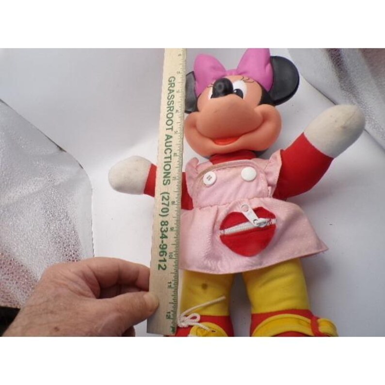 Vintage Mattel Disney Minnie Mouse Dress Me Plush Doll 12 Inch 1980s Vinyl Head image 5