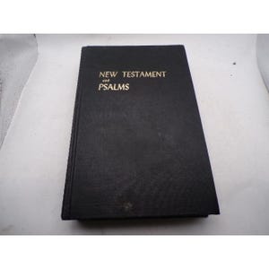Vintage New Testament and The Book of Psalms Black Hardcover Pocket Bible KJV image 1