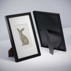 Ornate Floral Rabbit framed poster | Black frame image 5