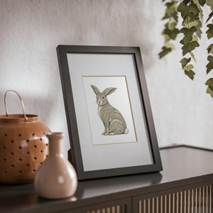 Ornate Floral Rabbit framed poster | Black frame image 4
