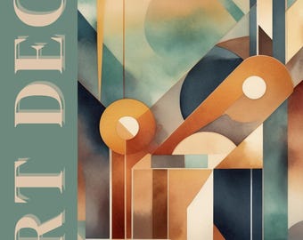 Geometric Art Deco meets soft watercolor