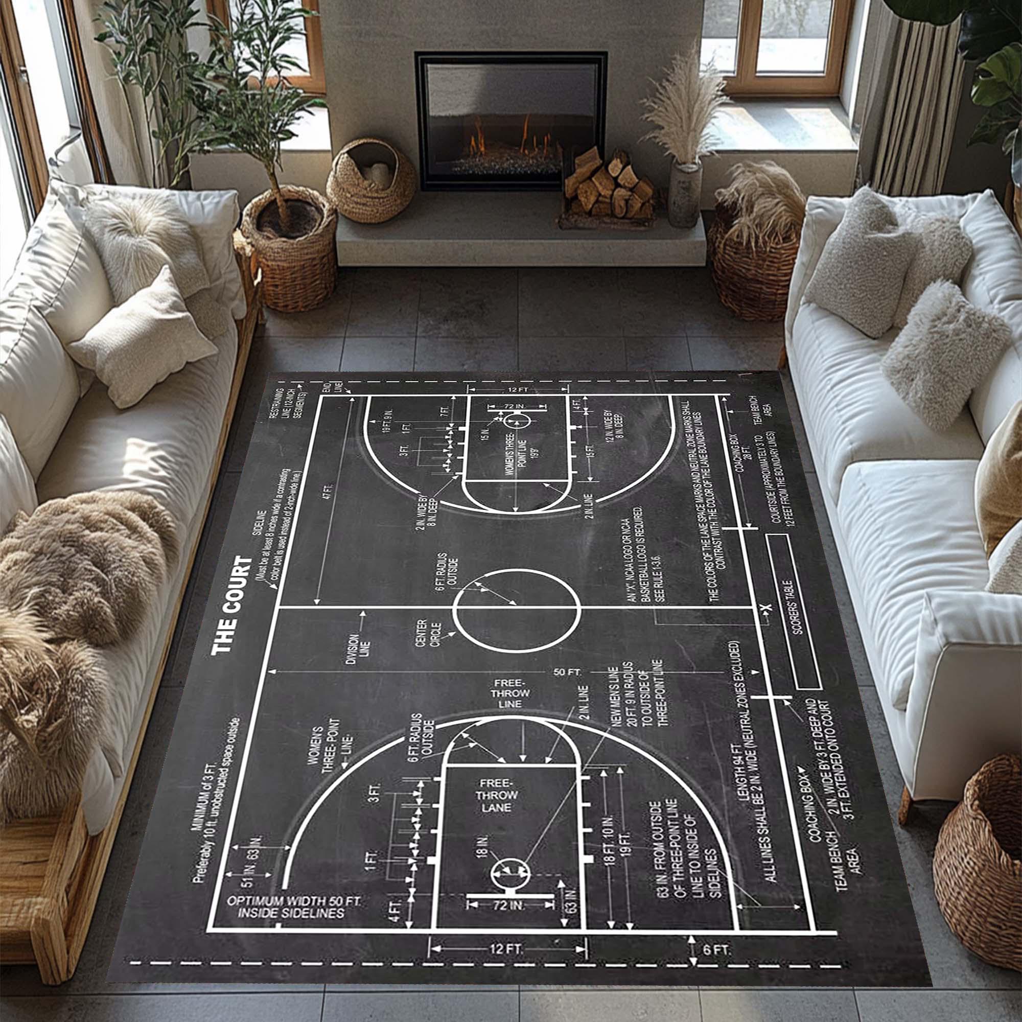 Tactical Basketball Court Rug - Etsy