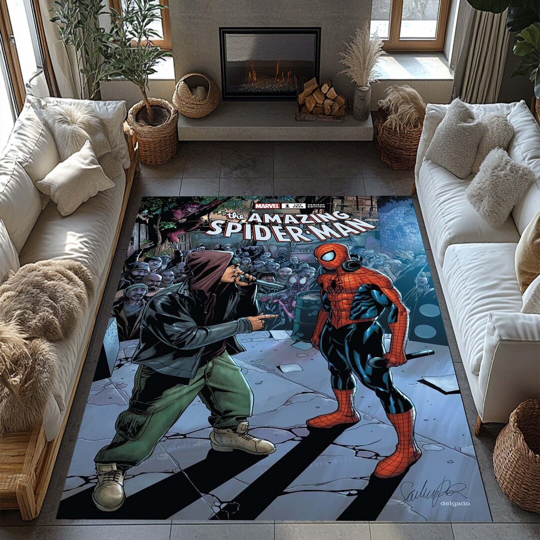 Rap Designed Rug Amazing Spider Man Rug, Rap Singer Rug, Spiderman Rug, Avenger Rug ...