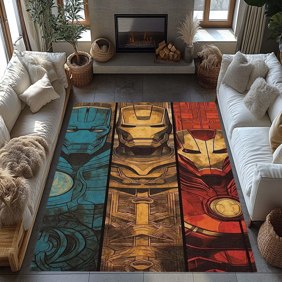 Icoon Man Rug Iron Man Rug, Marvel Rug, Super Hero Rug, Avengers Rug, Comics Book Rug ...