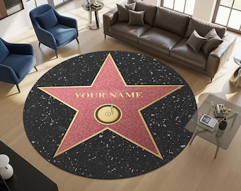 Gepersonaliseerde Hollywood-ster vloerkleed, Walk of Fame-stijl