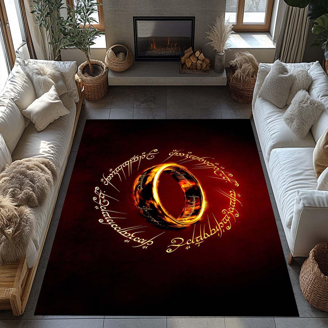 Black Lotr Rug, Lord of the Ring, Fantastic Rug, JJR Tolkien Rug, Tree ...