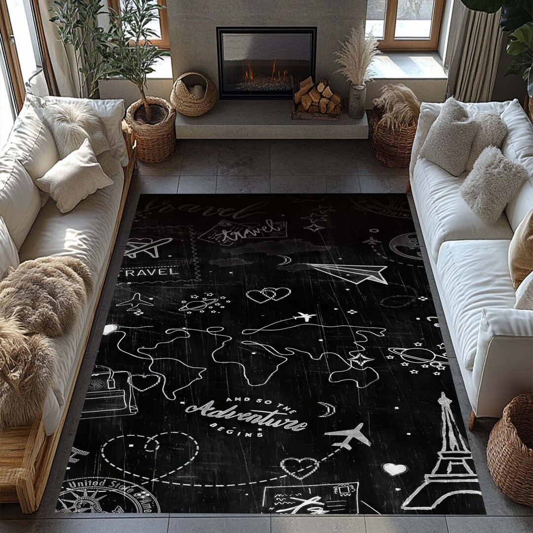 Traveling Rug Travel Rug, World Map Decor, Adventure Home Accent, Explorer's Gift ...