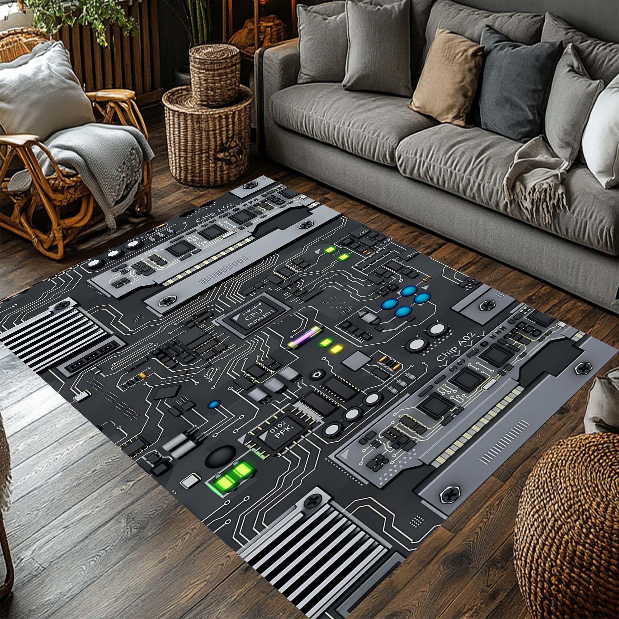 Pcb Rug Motherboard Circuit Rug, Tech-inspired Design, High-tech Living Room ...