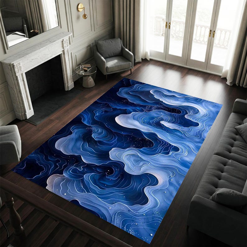 Blue Marble Rug Pattern Blue Marble Area Rug: 3D Print Home Decor Rug,luxury Blue Marble Rug ...