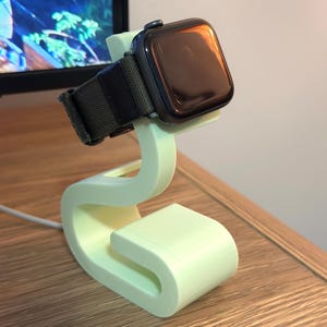 Apple Watch Charging Stand | 3D Printed Dock for Round Charger | Minimalist Desk Organizer