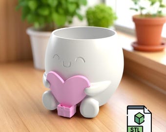 Love Buddy Planter STL | Heart Hug Pot | 3D Printable Succulent Planter | Valentine Gift