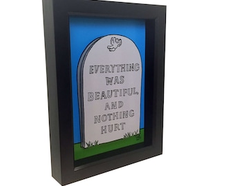 Kurt Vonnegut Slaughterhouse Five 3D Tombstone Art - Framed Quote Print