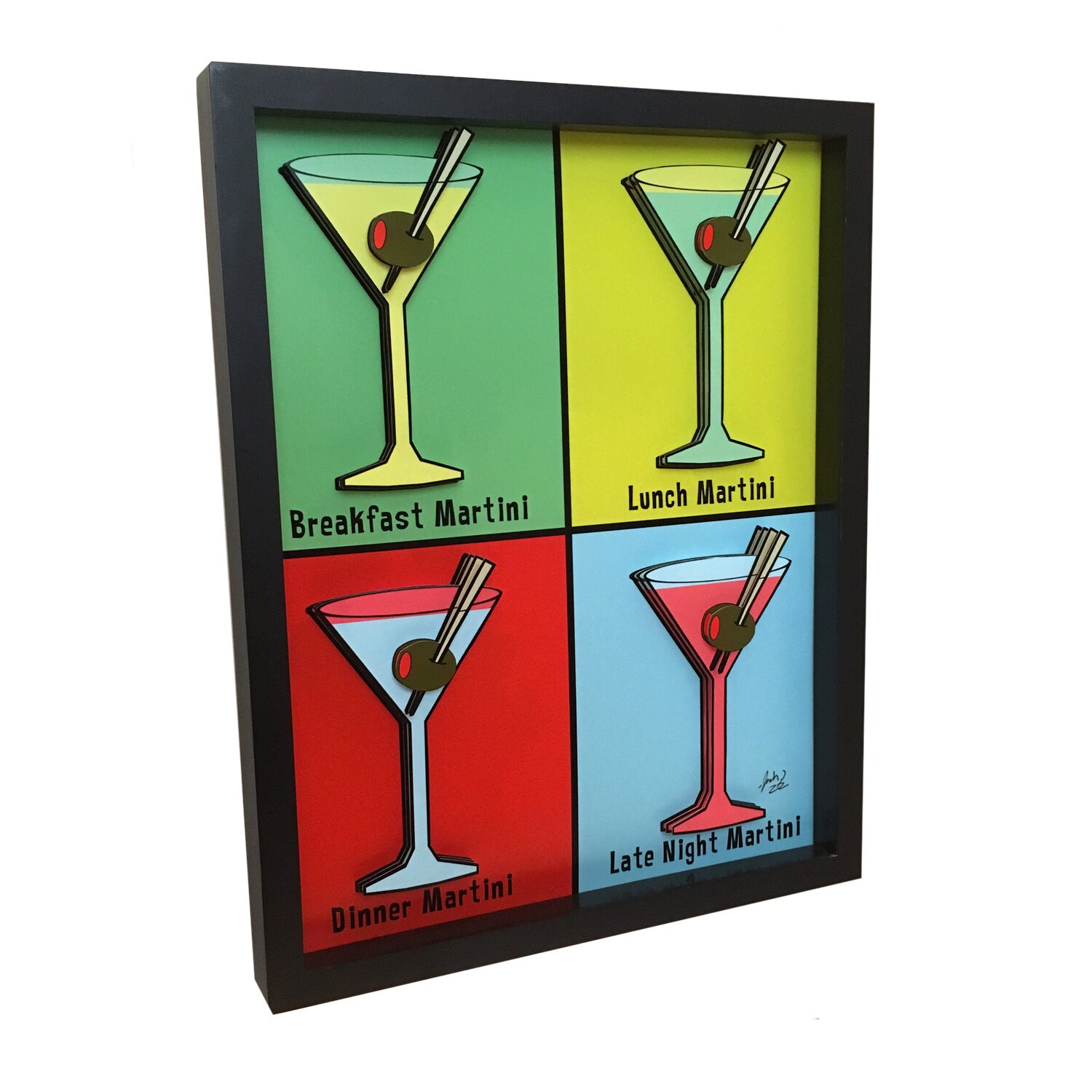 Martini Glass Martini Art 3D Art Martini Print Kitchen Wall | Etsy