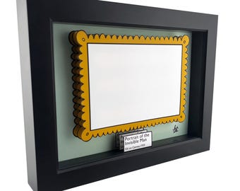 Invisible Man Portrait: 3D Horror Art in Black Shadow Box Frame