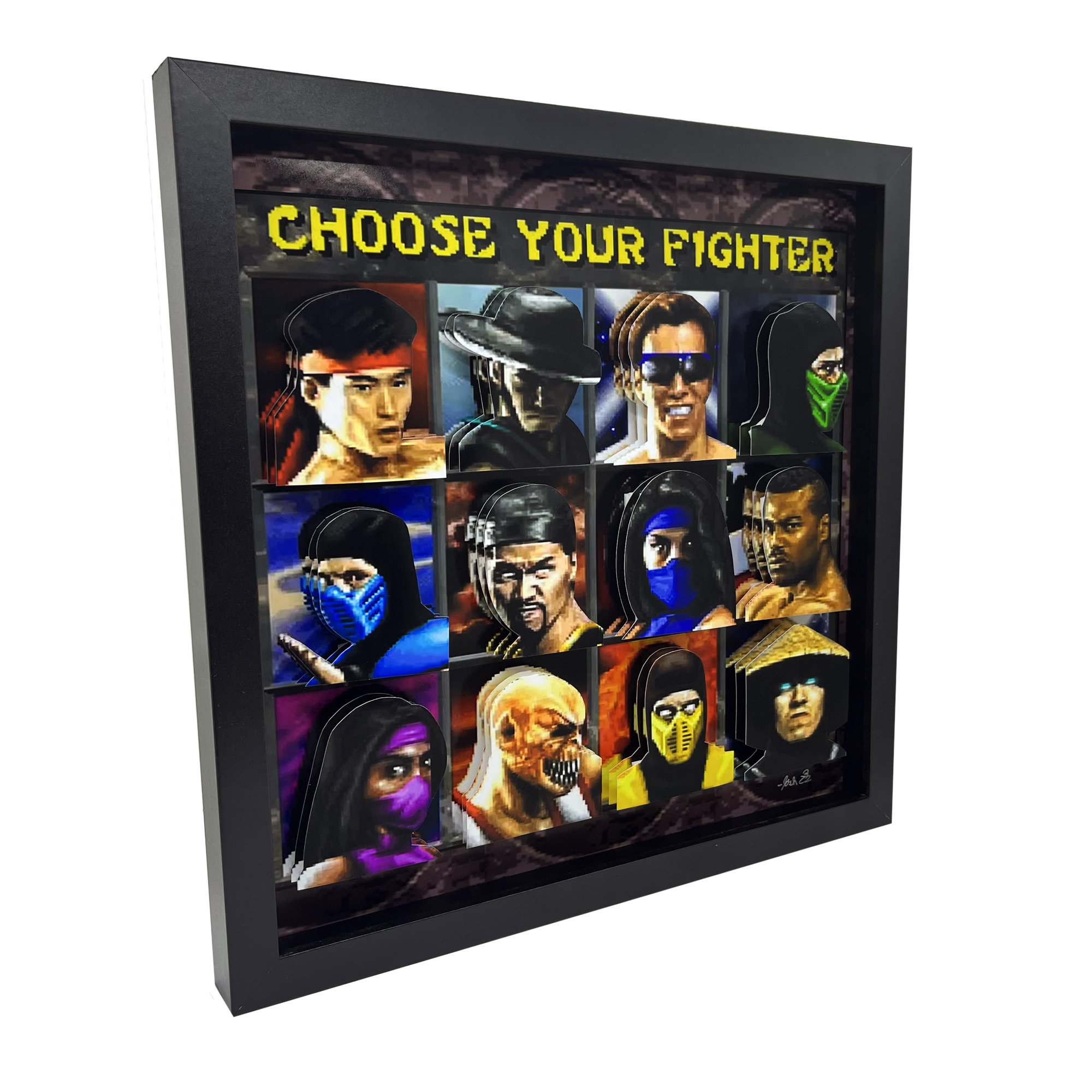 Retro Mortal Kombat II Arcade Character Select Screen Posters 12 5x7 Individual Portraits