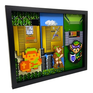 Zelda 3D Art Legend of Zelda Art Zelda 2 The Adventure of Link A Link to the Past Super Nintendo Print Zelda Art Video Game Decor Gamer Gift