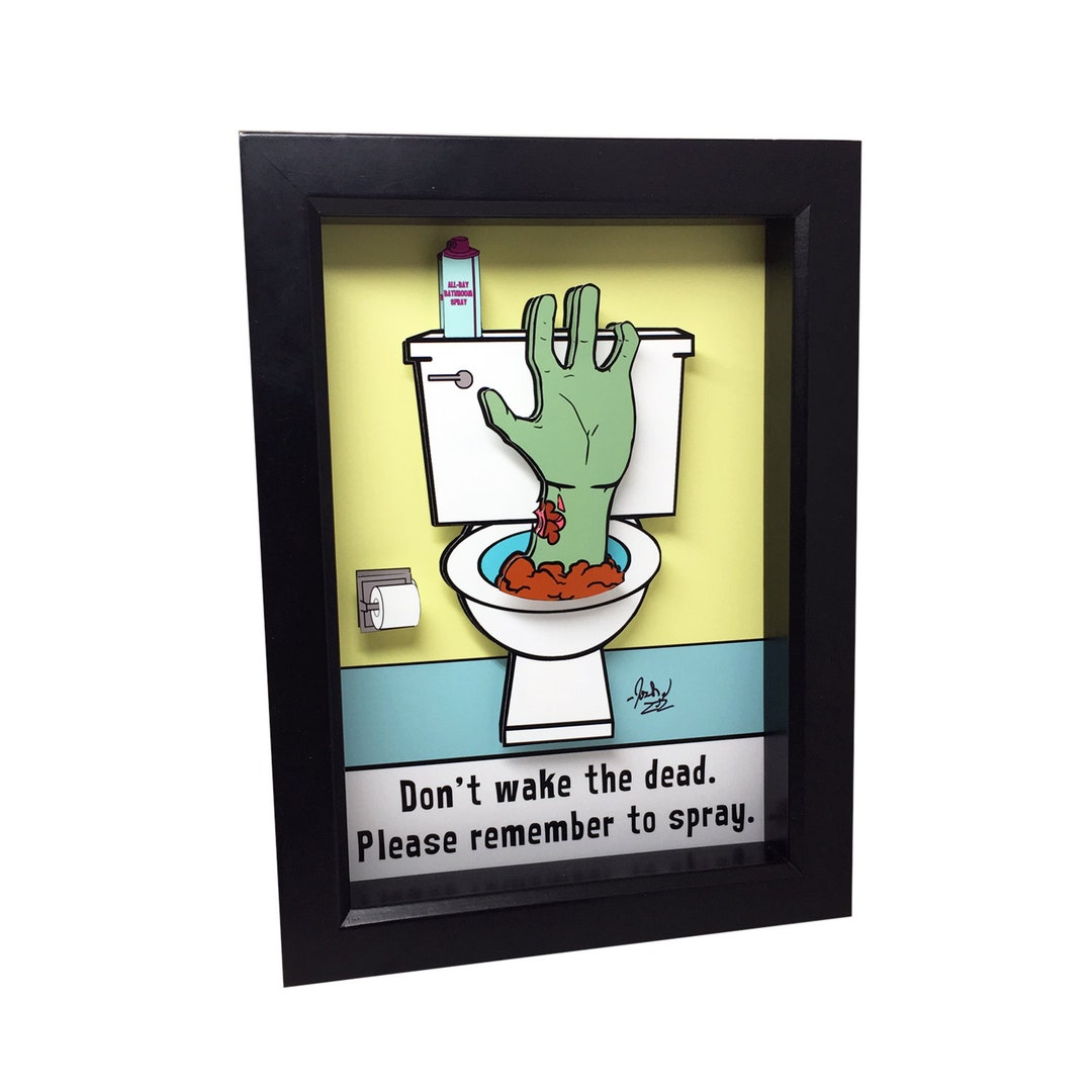 Zombie Decor Funny Bathroom Wall Decor 3D Art Funny Bathroom Signs