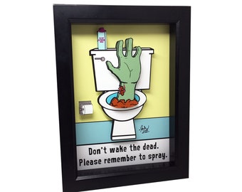 Zombie Decor Funny Bathroom Wall Decor 3D Art Funny Bathroom Signs Washroom Decor Horror Bathroom Decor Horror Decor Horror Art Bathroom Art