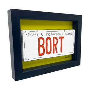 Bort License Plate Art The Simpsons Art 3D Art Bort Sign The Simpsons Print Bart Simpson Art  Bort Art The Simpsons Print Itchy and Scratchy