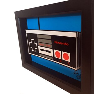 Video Game Art Retro Video Game Decor Nintendo Controller Print Nintendo Print NES Art 3D Art Nintendo Decor Retro Video Game Controller Art image 5