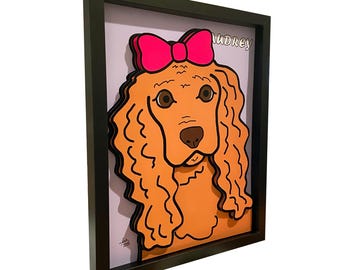 Portrait Pop Art 3D personnalisé : cadeau personnalisé, boîte encadrée