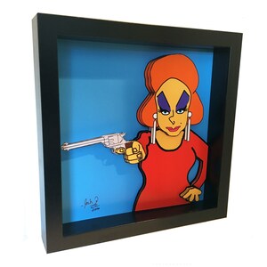 John Waters Pink Flamingos 3D Art: Divine Framed Print