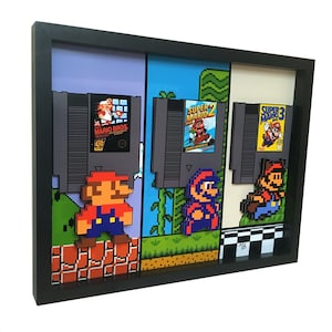 Super Mario Bros Art NES 3D Art Pizel Art Super Mario Art Super Mario Bros 3 Racoon Mario Art Nintendo Art Print Super Mario Bros 2 Gameroom