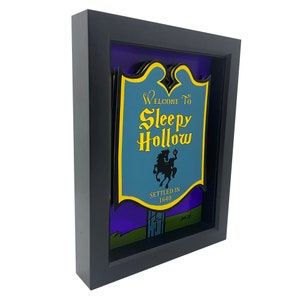 Sleepy Hollow Sign Headless Horseman Art Legend of Sleepy Hollow Print Ichabod Crane Washington Irving Book 3D Art Headless Horseman Decor