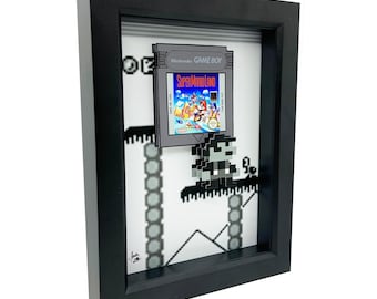 Super Mario Land 3D Art: Game Boy Retro Decor, Framed 5x7