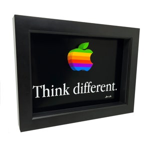 Think Different Apple Logo 3D Art: 1980s Ad Inspired