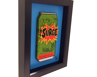 Surge Soda 3D Pop Art: Framed 1990s Nostalgia