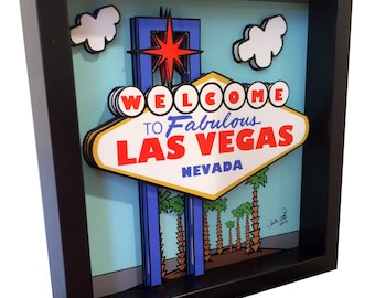 Las Vegas Sign 3D Pop Art Gambling Casino Poster Poker Print