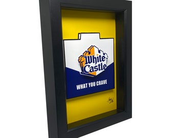 White Castle Burger 3D Art Hamburger Art Hamburger Decor White Castle Decor Burger Art Burger Gift Funny Kitchen Sign Kitchen Wall Art