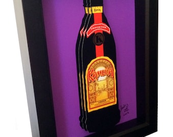 Kahlua Bottle Art 3D Art Bar Decor Liquor Decor Art Kahlua Cake