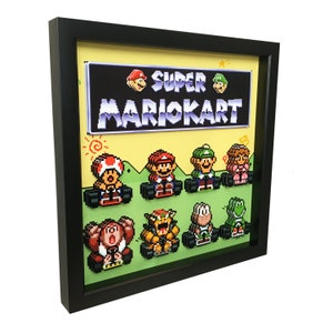 Super Mario Kart Shadow Box Art: 3D 8-Bit Video Game Decor