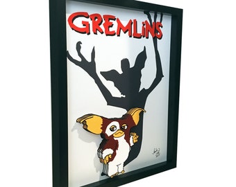 Gremlins Movie Poster Print Gremlins Movie Poster Art Gremlins Poster Gremlins Art Gremlins Print Gizmo Art Gizmo Print 3D Art Horror Movie