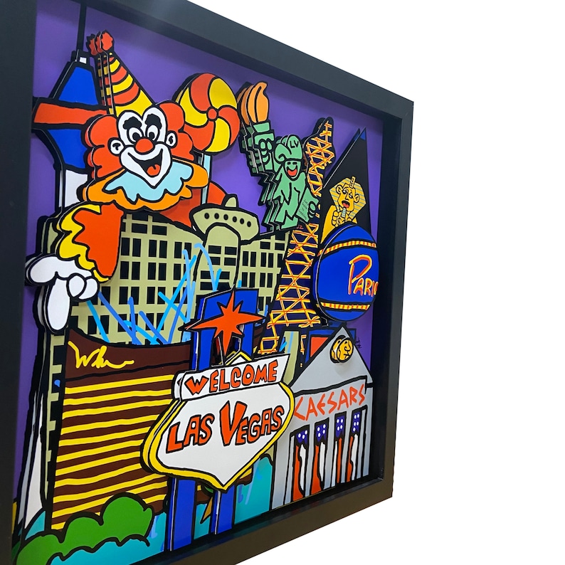 Las Vegas Art Las Vegas Decor 3D Art Las Vegas Strip Print Las Etsy
