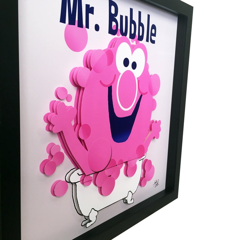 Mr Bubble Bathroom Art Mr Bubble Art Mr Bubble Print 3D Art Etsy