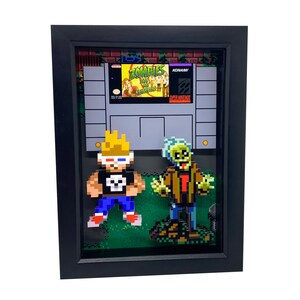 Zombies Ate My Neighbours Super Nintendo Art Zombie Decor 3D Art SNES Art Super Nintendo Print 16-Bit Art Print Gamer Gift Game Room Decor image 3