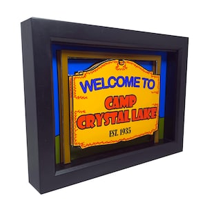 Camp Crystal Lake 3D Art: Friday the 13th Shadow Box Sign