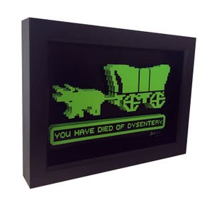 Oregon Trail You Have Died of Dysentery Retro Video Game Art 3D Art Print Video Game Decor image 1