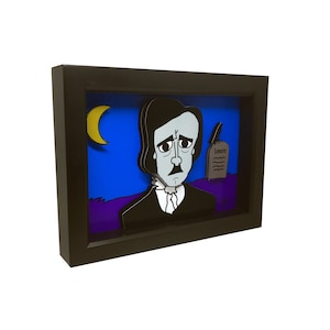 Edgar Allan Poe Art Edgar Allan Poe Wall Art Edgar Allan Poe Decor Book Lover Gift 3D Art Literary Gift Book Lover Art The Raven Art Gothic