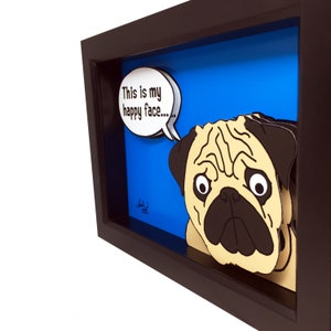 Pug Art Print Pug Gift Pug Wall Art 3D Art Dog Lover Gift Dog Gift Dog Decor Pug Decor Pug Print Pet Art Dog Art Dog Decor Pug Lover Gift image 5