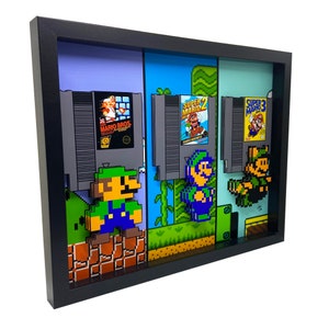 Super Mario Luigi Super Mario Bros Art 3D Art Super Mario Bros 3 NES Luigi Art Nintendo Art Print Video Game Print8 Bit Super Mario Bros 2