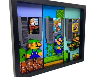 Super Mario Luigi Super Mario Bros Art 3D Art Super Mario Bros 3 NES Luigi Art Nintendo Art Print Video Game Print8 Bit Super Mario Bros 2