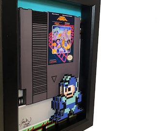 Mega Man Shadow Box Video Game Decor Video Game Art Video Game Wall Art Mega Man Poster 3D Art 8 Bit Art 8 Bit Nintendo Decor Gamer Gift