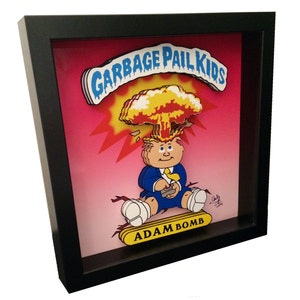 Adam Bomb 3D Pop Art Print: Garbage Pail Kids Trading Card in Black Frame