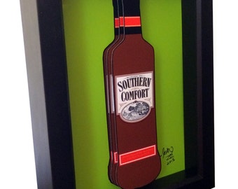 Southern Comfort Bottle 3D Art So Co Liquor Bar Print