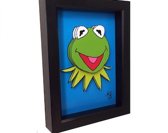 Kermit the Frog The Muppets Print Kermit the Frog Print The Muppets Art Kermit the Frog Art 3D Art Jim Henson